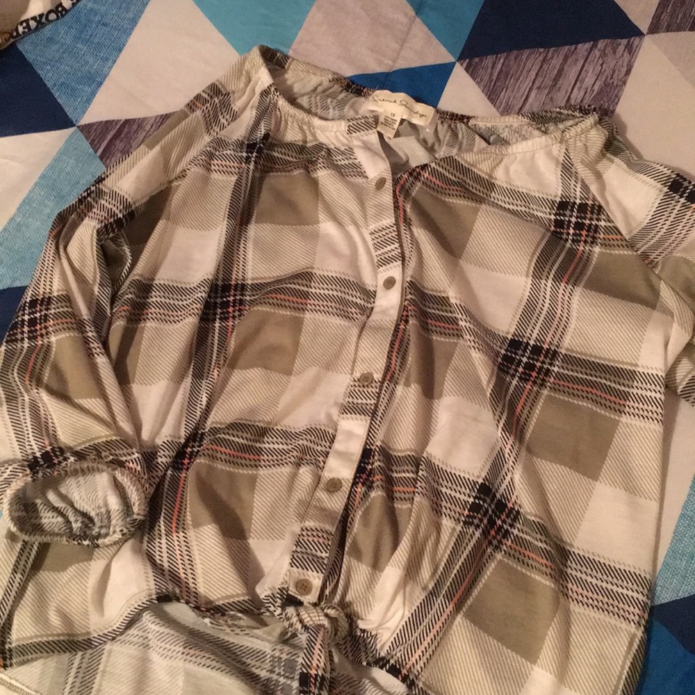 Flannel button-up top